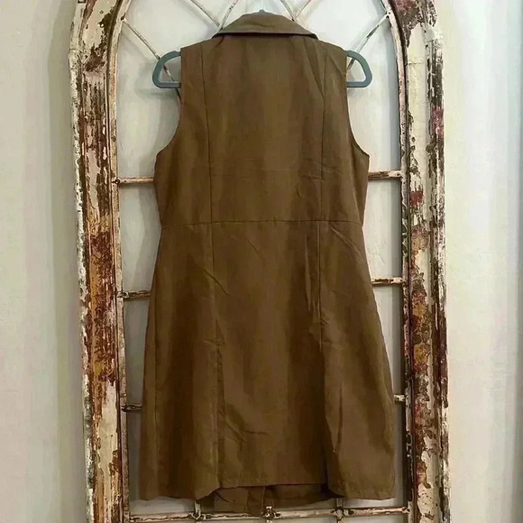 Women's Double Breasted Long Vest with Pockets, Size M - Picture 3 of 3